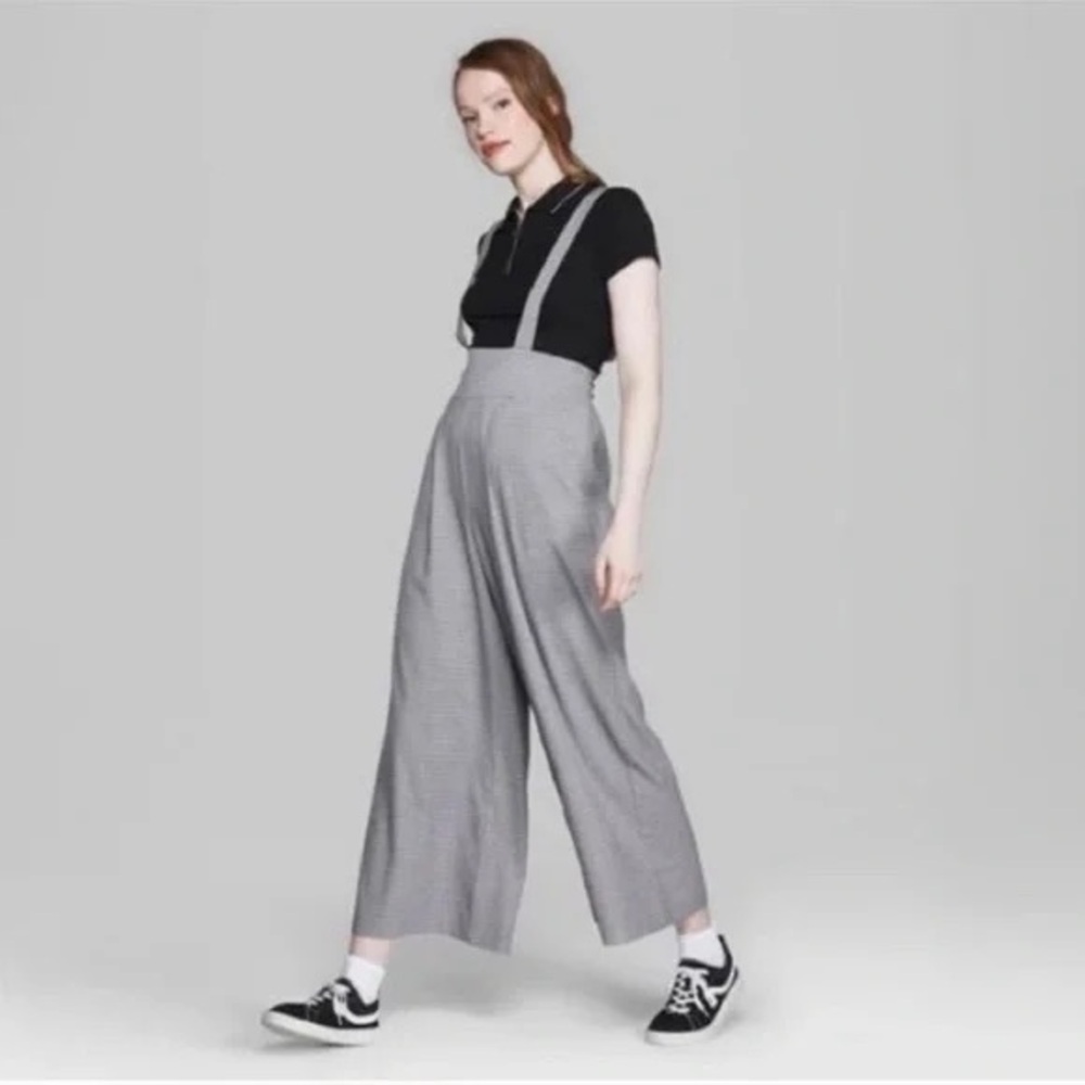 Wild Fable Plaid Wide leg suspenders